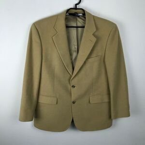 Brooks Brothers 346 Blazer Tan Two Button 100% Camelhair Men’s Size 42R *Holes